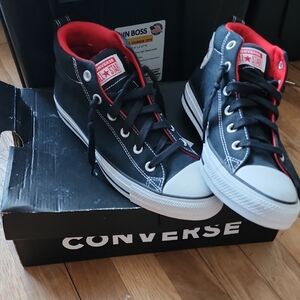 Converse Black and Red High-Tops